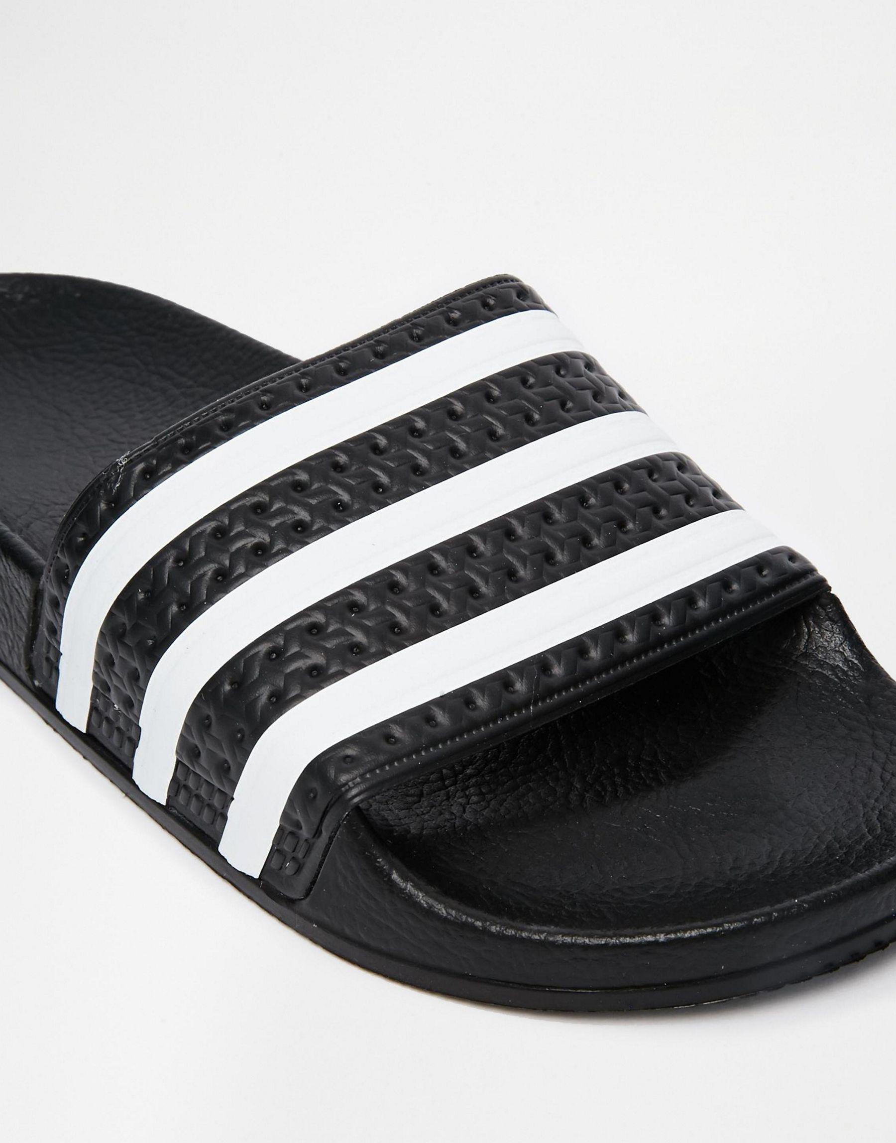 Lyst Adidas  Originals  Originals  Adilette  Black White 